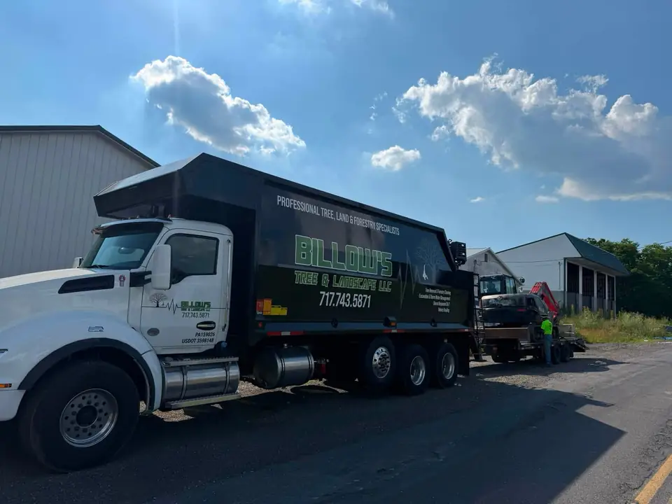 Chip truck and trailer heading out