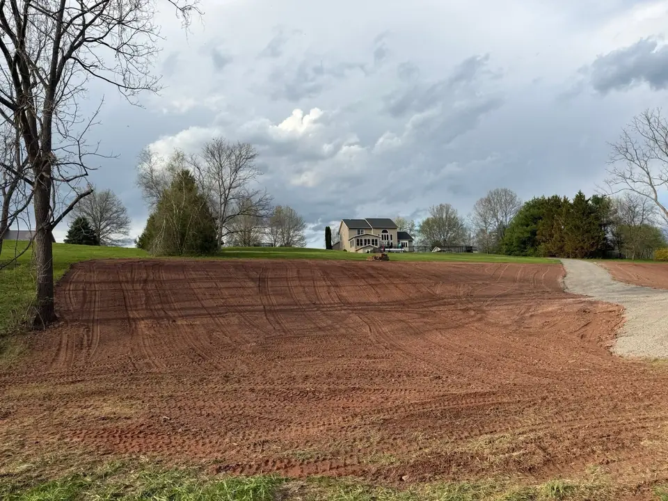 Graded ground ready for seed